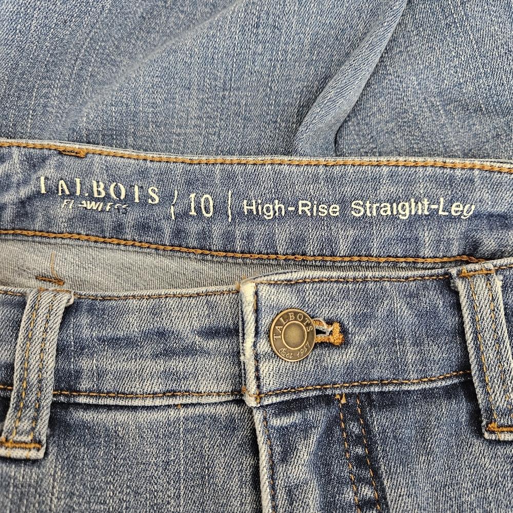 Talbots Flawless Straight Leg Jeans High Rise Medium Wash Denim 10 - Picture 3 of 4